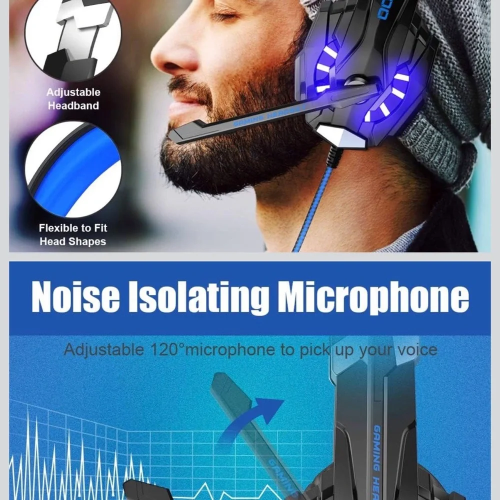 Blue and Black Gaming Headset